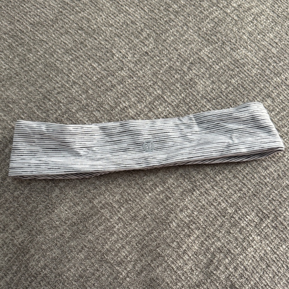 Lululemon Athletica Gray Striped Headband